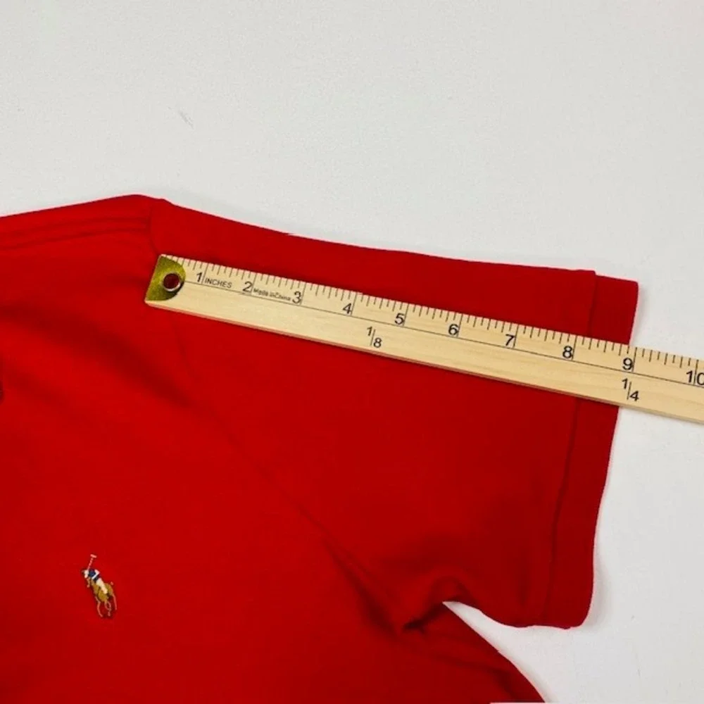 Polo Ralph Lauren Mens Classic Fit Red Short Sleeve Pique Polo Shirt Size Medium